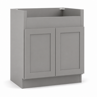 Gray Shaker Farmhouse Sink Base Cabinet – 2 Doors
