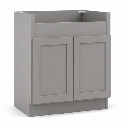 Gray Shaker Farmhouse Sink Base Cabinet – 2 Doors