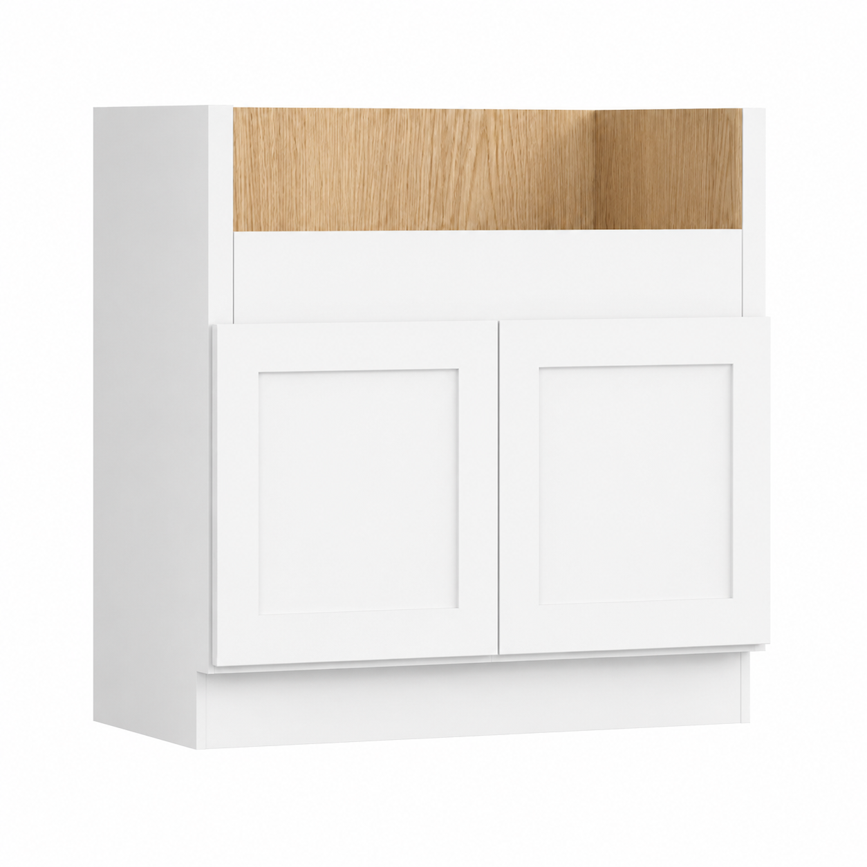 White Shaker Farmhouse Sink Base Cabinet – 2 Doors