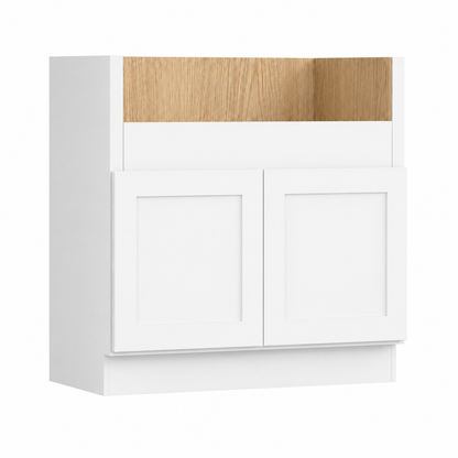 White Shaker Farmhouse Sink Base Cabinet – 2 Doors