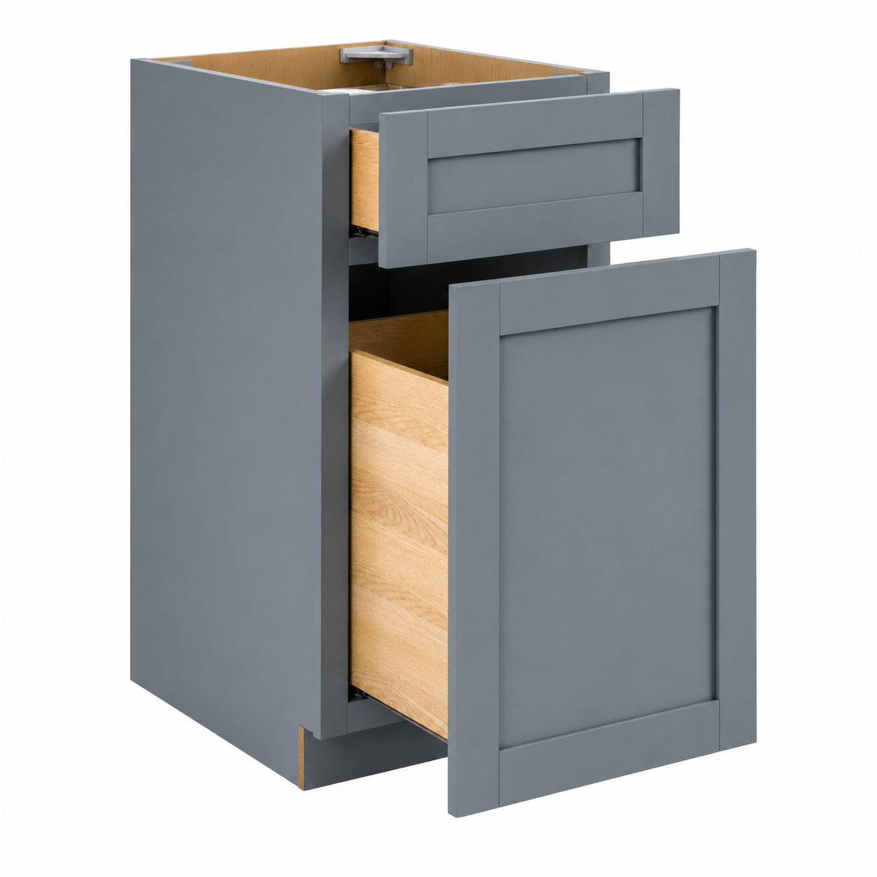 Gray Shaker  18"W Trash Base Cabinet