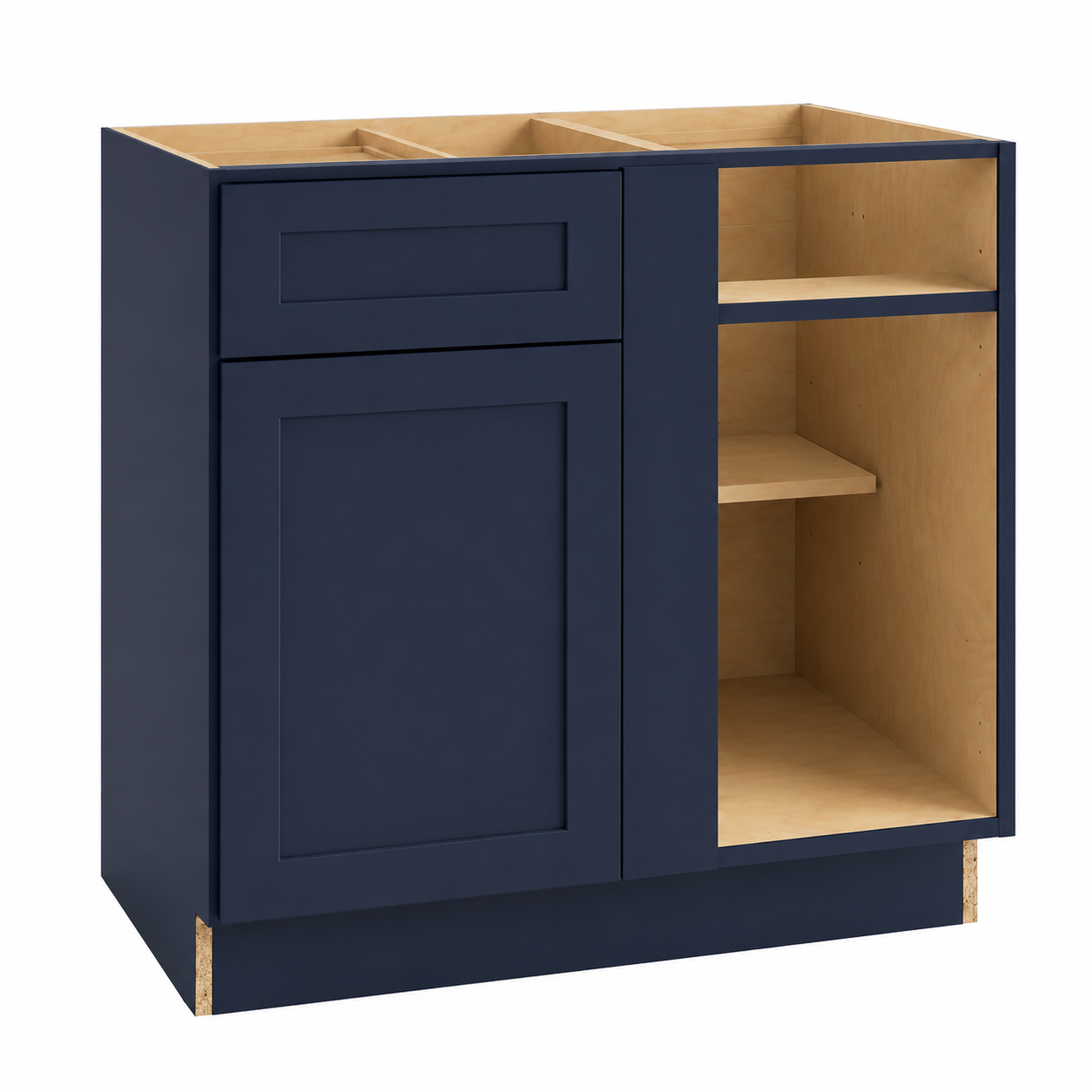 Navy Blue Shaker Blind Corner Base Cabinet (L/R interchangeable)