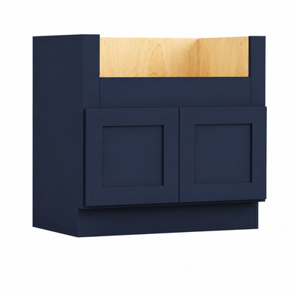 Navy Blue Shaker Farmhouse Sink Base Cabinet – 2 Doors