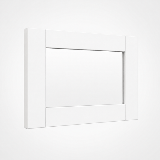 White Shaker 15"H Single Glass Door