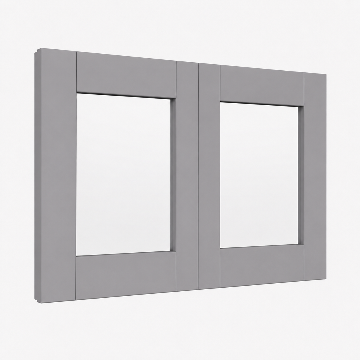 Gray Shaker 12"H Double Glass Door