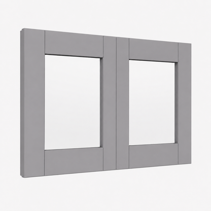 Gray Shaker 12"H Double Glass Door