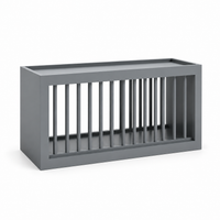 Gray Shaker Wall Plate Rack Cabinet - 30