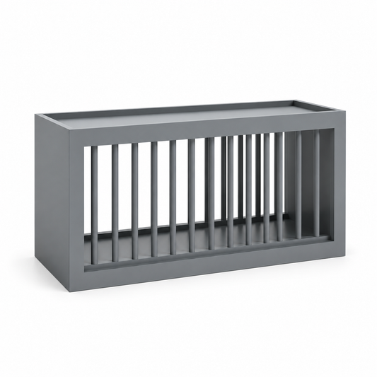 Gray Shaker Wall Plate Rack Cabinet - 30"W x 15"H x 12"D