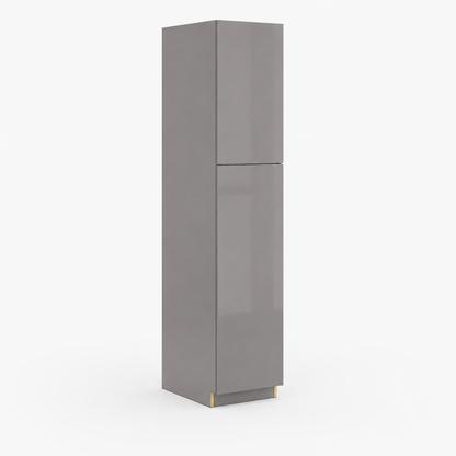 High Gloss Gray 18"W Utility Pantry Cabinet with 2 Doors