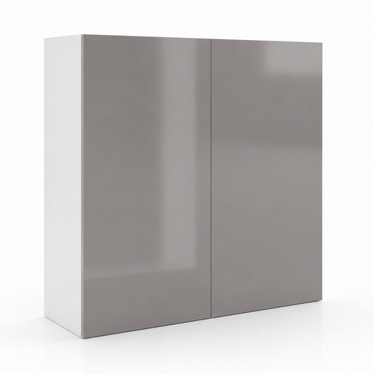 High Gloss Gray 30″ H Double Door Wall Cabinet