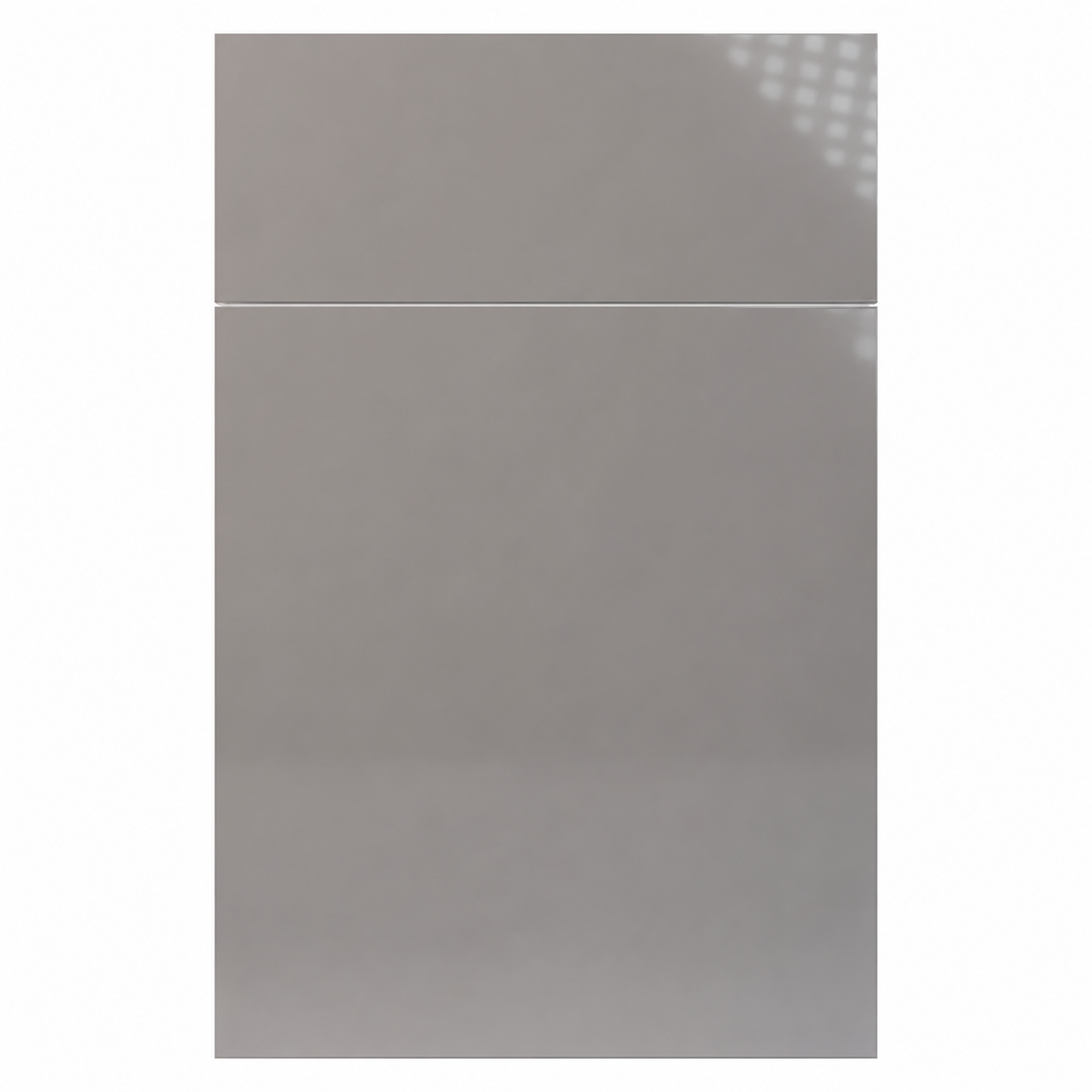 Two gray tiles with a subtle pattern on a white background ( USA Cabinets Outlet )