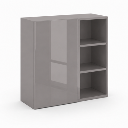 High Gloss Gray 27"W Wall Blind Corner Cabinet