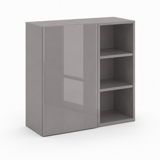 High Gloss Gray 27"W Wall Blind Corner Cabinet