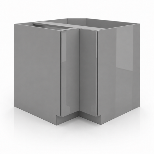 Gray corner cabinet on a white background|USA Cabinets Outlet |