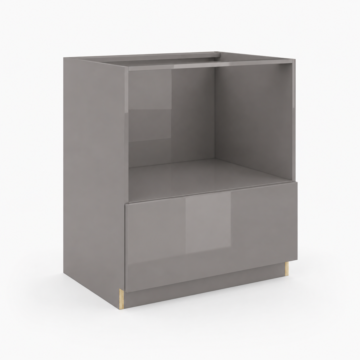 High Gloss Gray Microwave Wall Cabinet