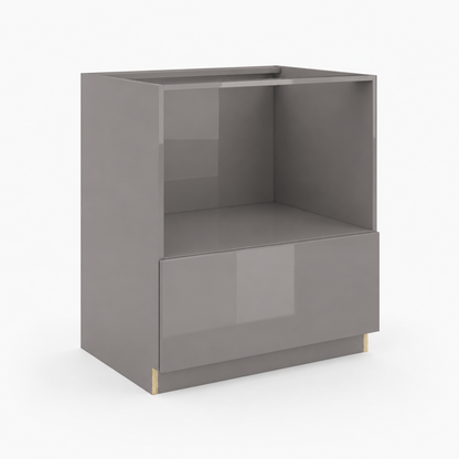High Gloss Gray Microwave Wall Cabinet