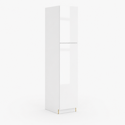 High Gloss White 18"W Utility Pantry Cabinet with 2 Doors