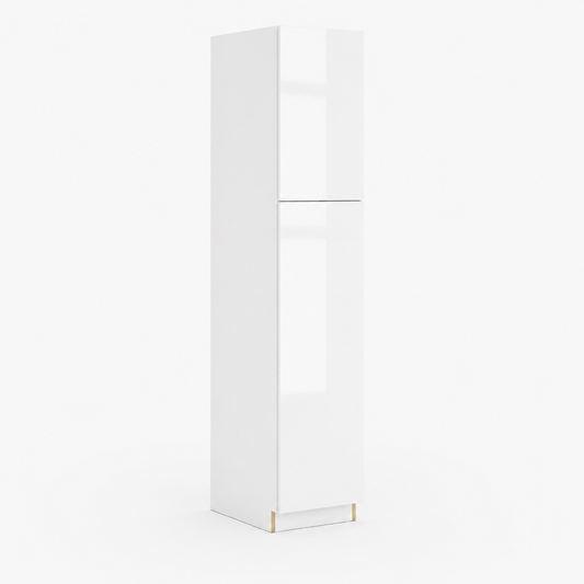 High Gloss White 18"W Utility Pantry Cabinet with 2 Doors