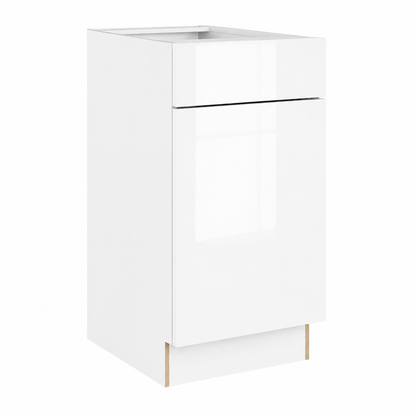 High Gloss White 24"D  Base Cabinet Single Door One Drawer