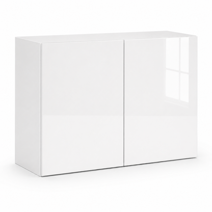 High Gloss White 24″ H Double Doors Wall Cabinet
