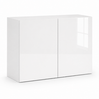 High Gloss White 24″ H Double Doors Wall Cabinet