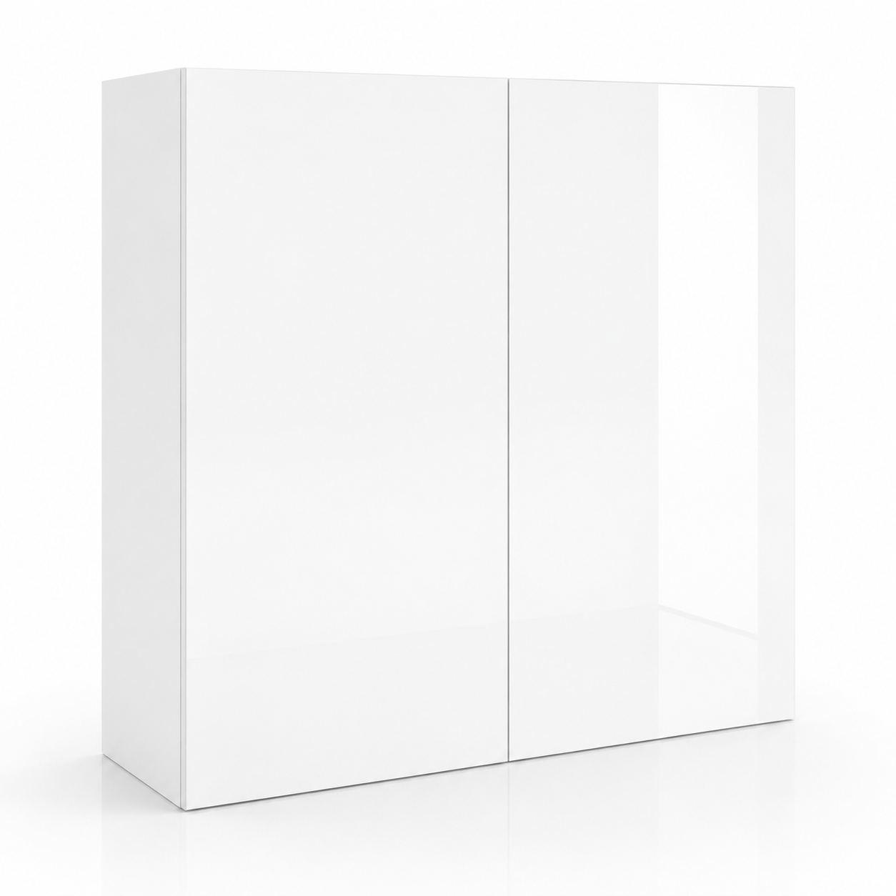 High Gloss White 30″ H Double Door Wall Cabinet