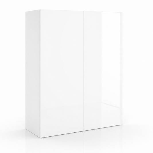 High Gloss White 36″ H Double Door Wall Cabinet