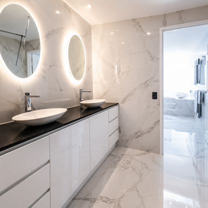 High Gloss White 30"W Vanity Combo Base Cabinet