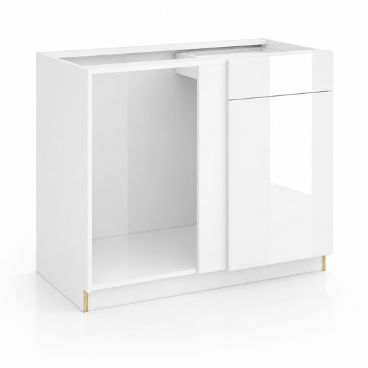 White kitchen base cabinet with a drawer on a white background|USA Cabinets Outlet |