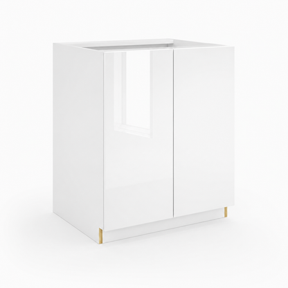 High Gloss White Full Height Double Door Base Cabinet
