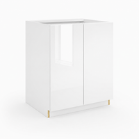 High Gloss White Full Height Double Door Base Cabinet