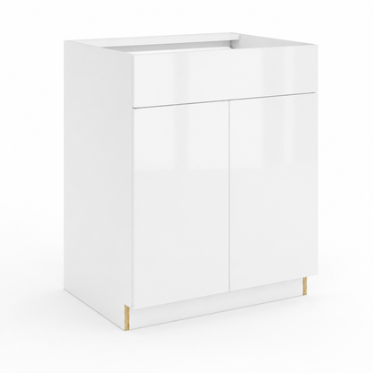 High Gloss White Single Drawer Vanity Sink Base Cabinet