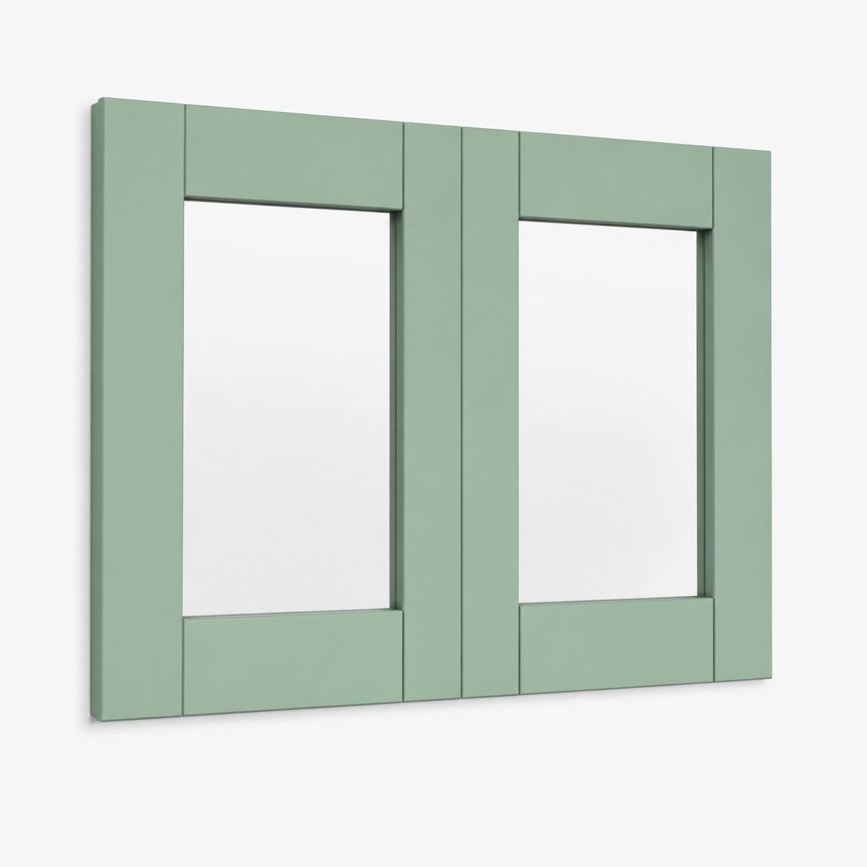 Jade Green Shaker 12"H Double Glass Door