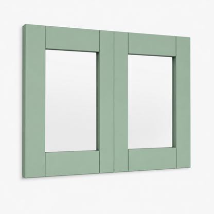 Jade Green Shaker 12"H Double Glass Door