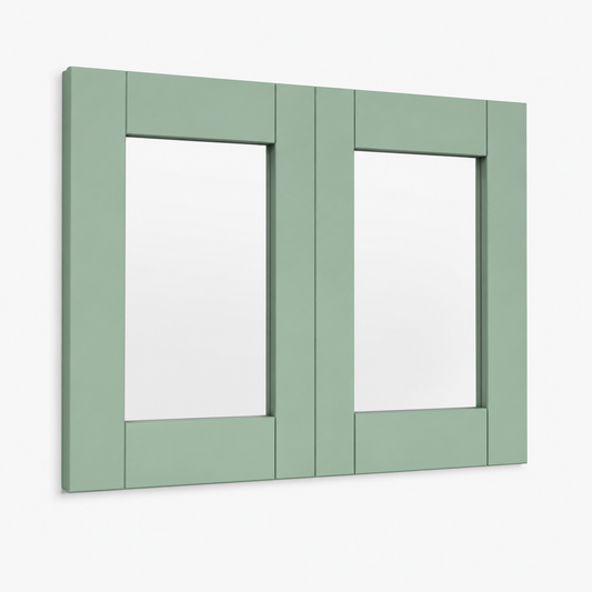 Jade Green Shaker 15"H Double Glass Door