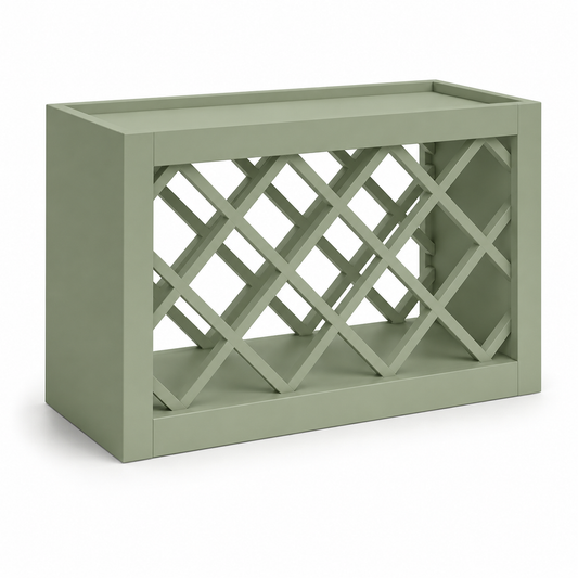 Jade Green Shaker 18"H Wall Wine Rack Cabinet
