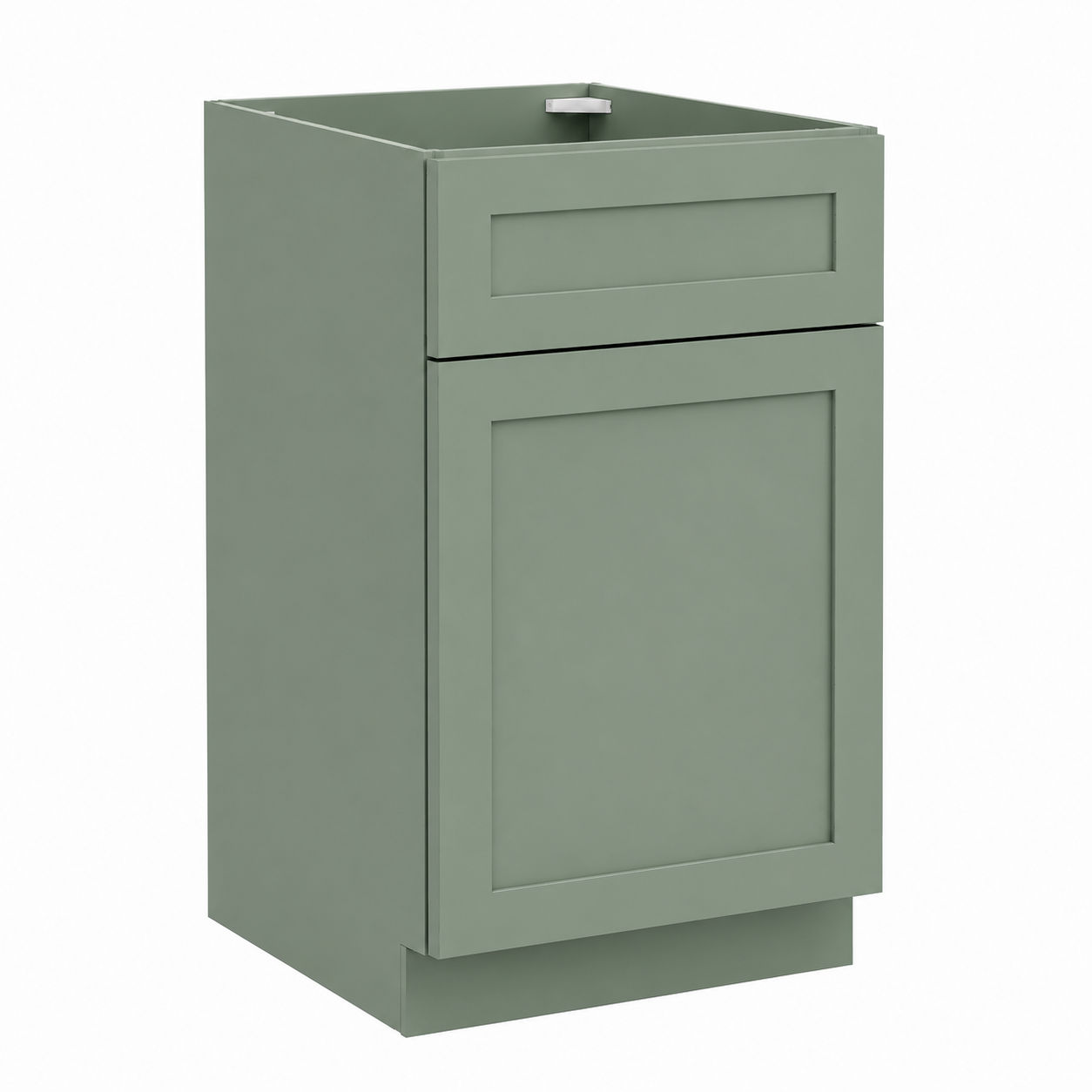 Sage Green Shaker 24"D  Base Cabinet Single Door One Drawer