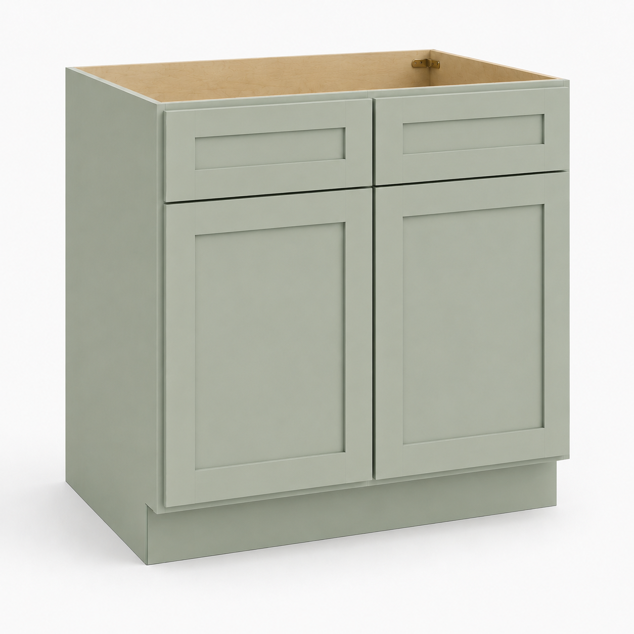 Jade Green Shaker Sink Base Cabinet – 2 Doors &  2 False Drawer