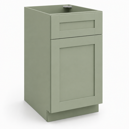 Sage Green Shaker  18"W Trash Base Cabinet