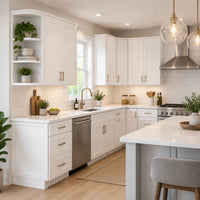 White Shaker Knee Drawer Vanity