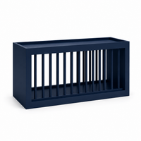 Navy Blue  Shaker Wall Plate Rack Cabinet - 30