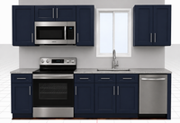 Navy Blue Shaker RTA Kitchen Cabinets – 10 Ft. Kitchen Layout Package