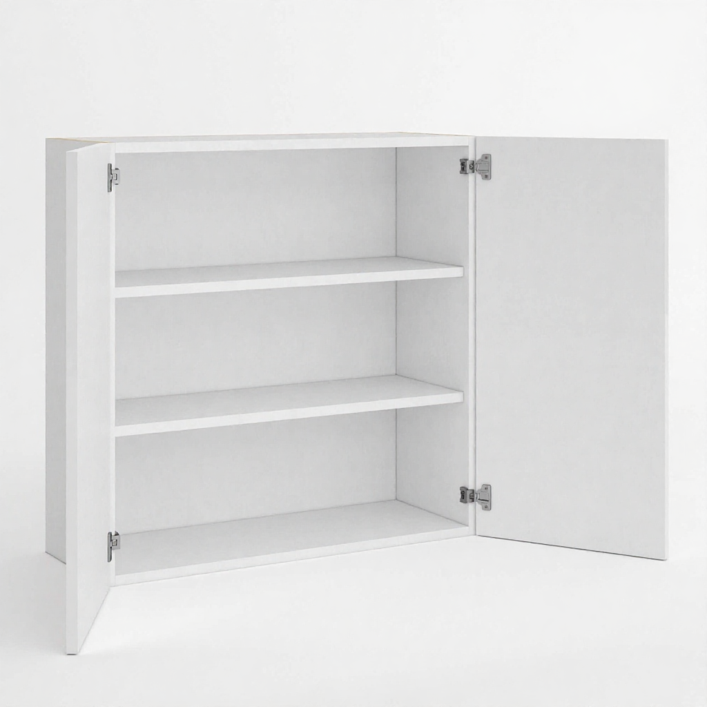 Frameless Gloss White 36″H Double Door Wall Cabinet