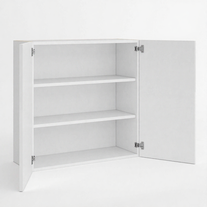 Frameless Gloss White 36″H Double Door Wall Cabinet