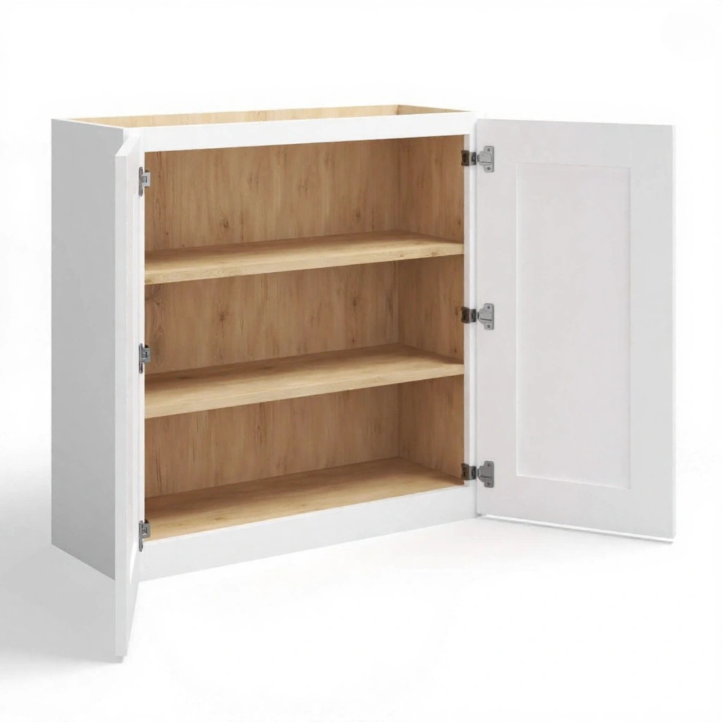 White Shaker 30″ H Double Door Wall Cabinet
