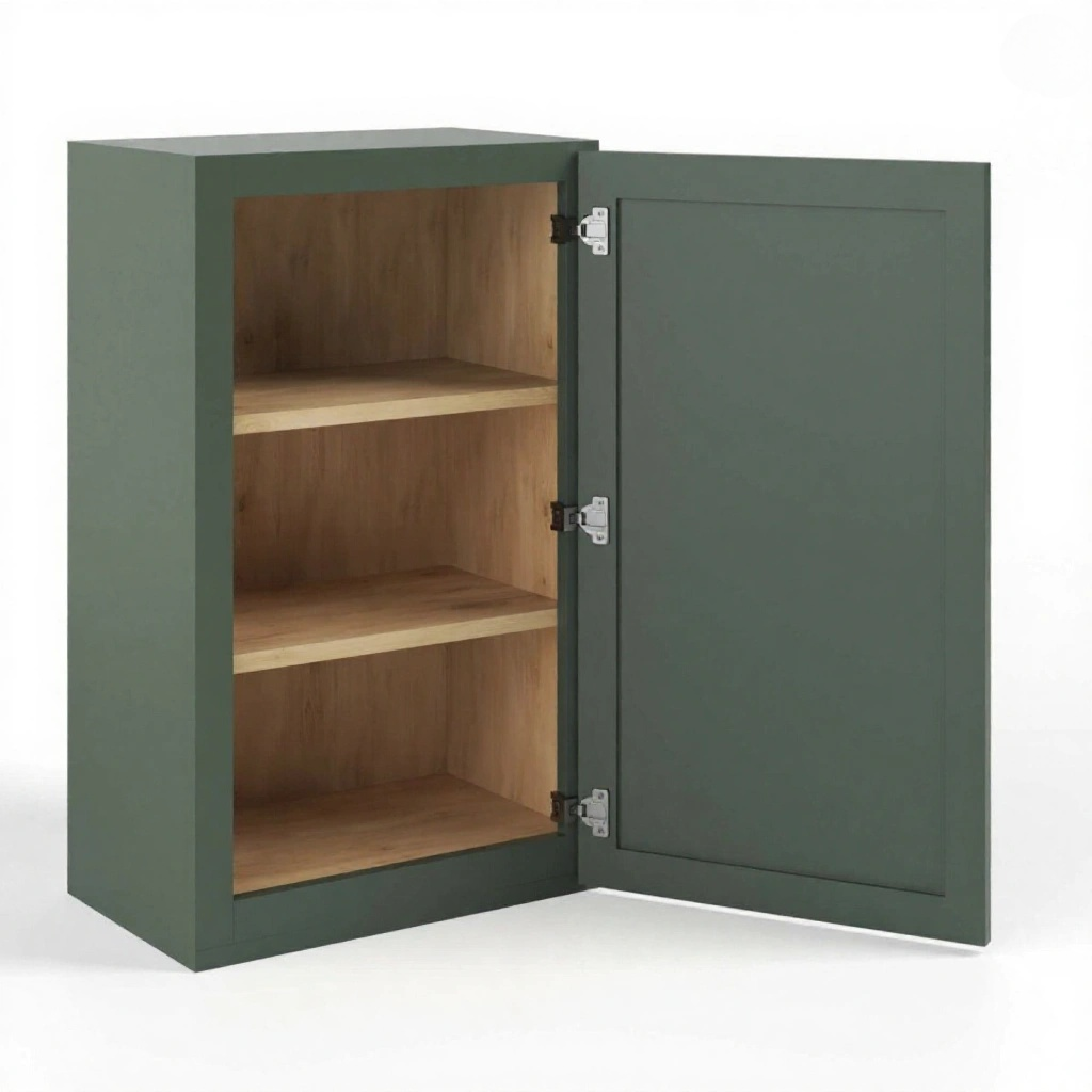 Green Shaker 36″ H Single Door Wall Cabinets