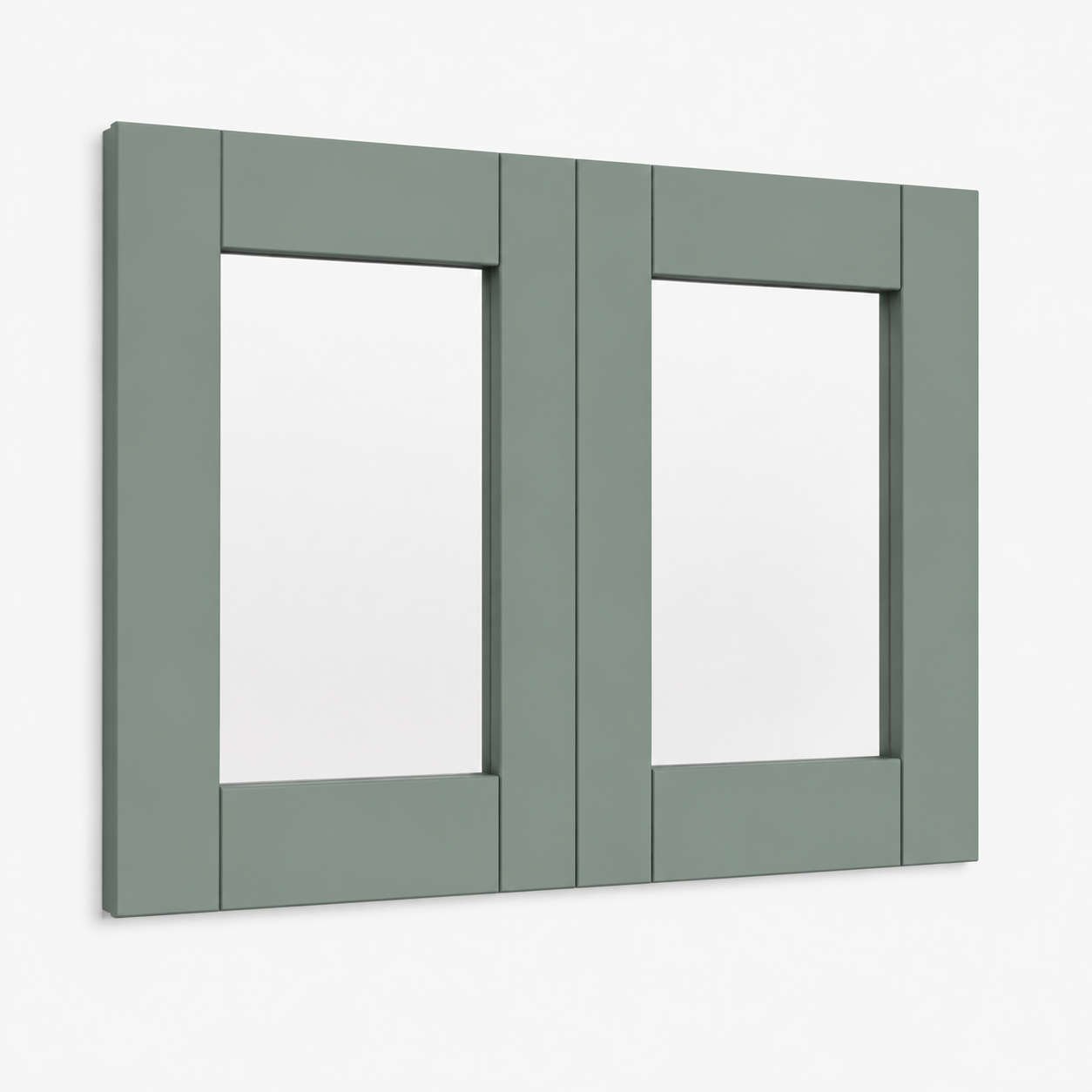 Sage Green Shaker 12"H Double Glass Door