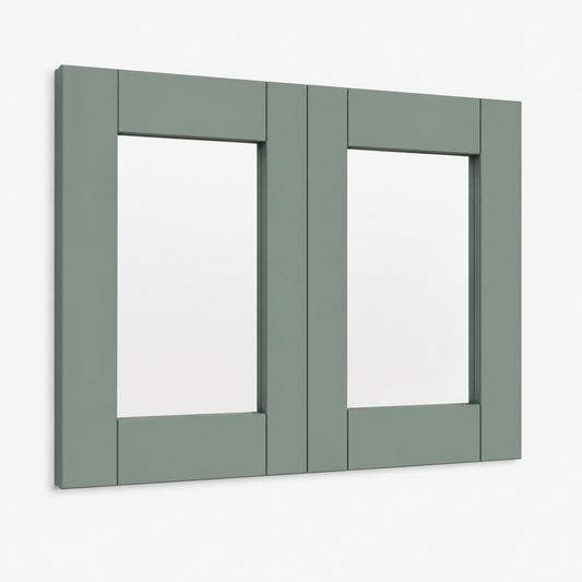 Sage Green Shaker 12"H Double Glass Door