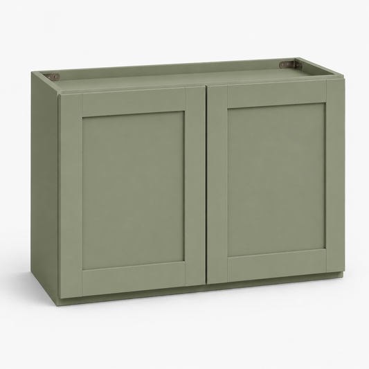 Sage Green  Refrigerator Wall Cabinet – 36"W × 24"D – Double Door