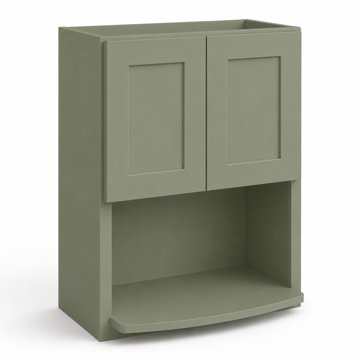 Sage Green Shaker Microwave Wall Cabinet